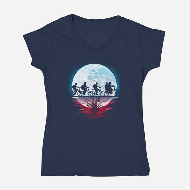 Strange Moon-Womens-V-Neck-Tee-Vallina84