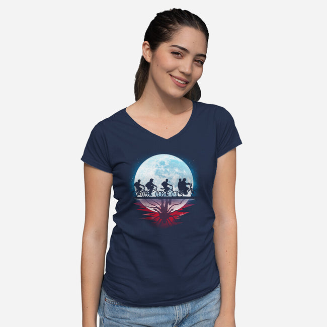 Strange Moon-Womens-V-Neck-Tee-Vallina84