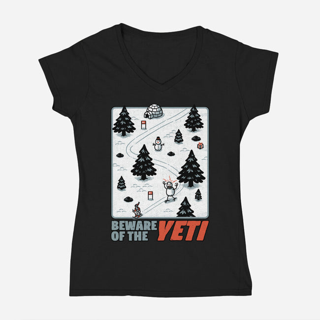 Winter Game Yeti-Womens-V-Neck-Tee-Studio Mootant