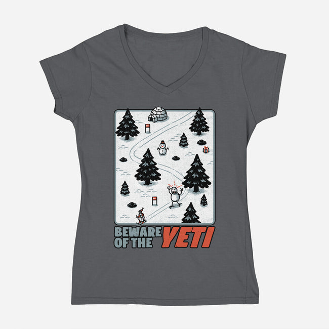 Winter Game Yeti-Womens-V-Neck-Tee-Studio Mootant