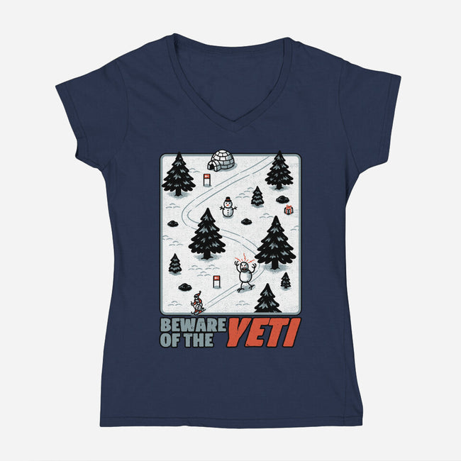 Winter Game Yeti-Womens-V-Neck-Tee-Studio Mootant