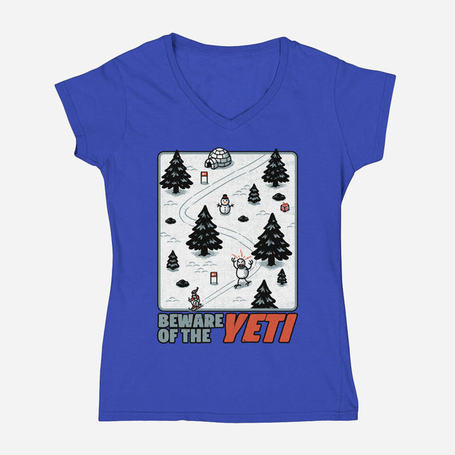 Winter Game Yeti-Womens-V-Neck-Tee-Studio Mootant