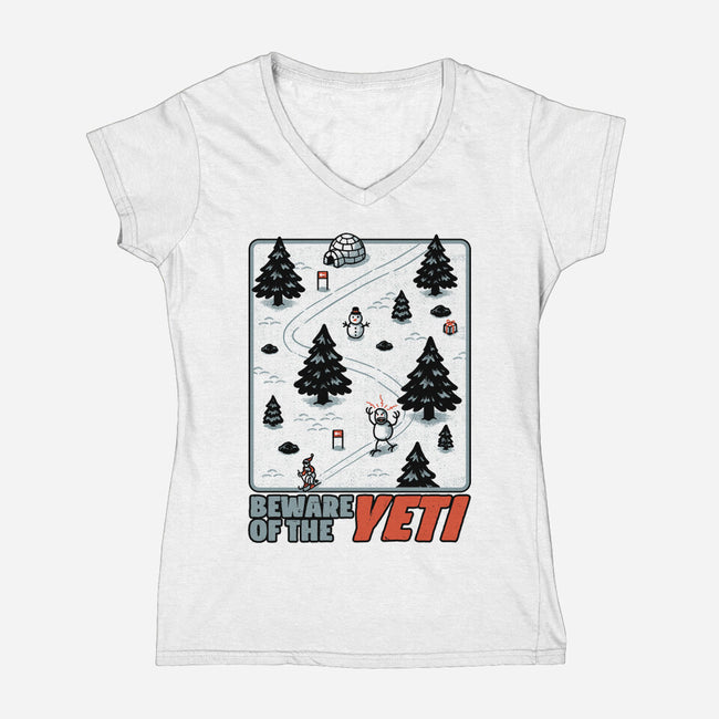 Winter Game Yeti-Womens-V-Neck-Tee-Studio Mootant