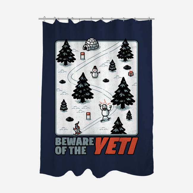 Winter Game Yeti-None-Polyester-Shower Curtain-Studio Mootant