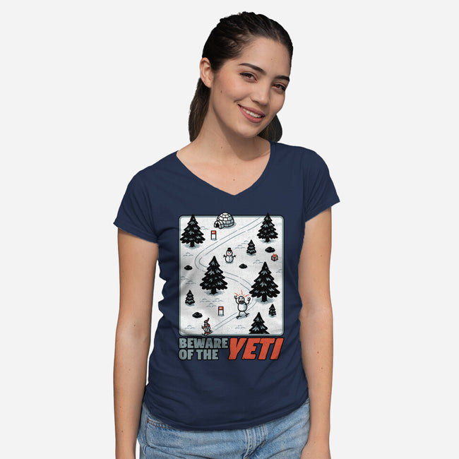 Winter Game Yeti-Womens-V-Neck-Tee-Studio Mootant