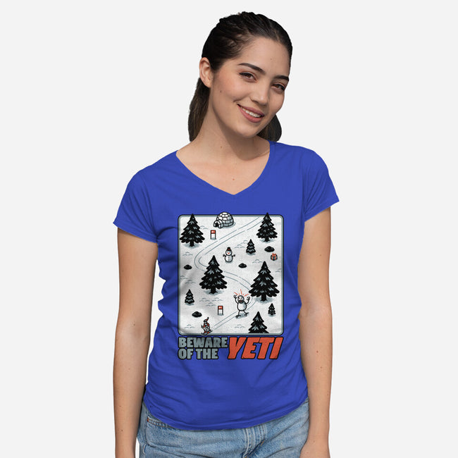 Winter Game Yeti-Womens-V-Neck-Tee-Studio Mootant