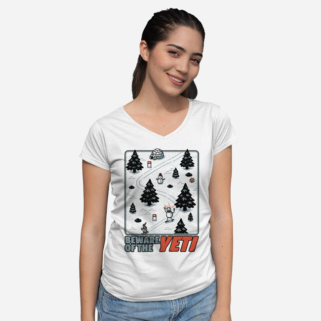 Winter Game Yeti-Womens-V-Neck-Tee-Studio Mootant