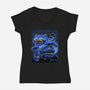 Sky Puff Tiger-Womens-V-Neck-Tee-Astrobot Invention