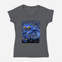 Sky Puff Tiger-Womens-V-Neck-Tee-Astrobot Invention