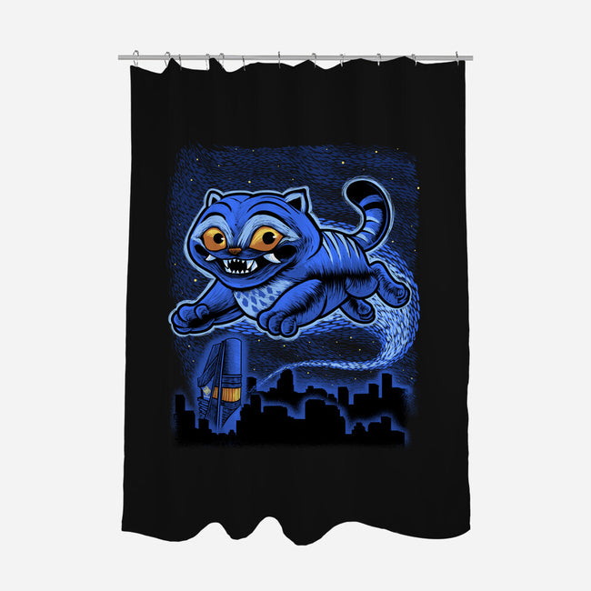 Sky Puff Tiger-None-Polyester-Shower Curtain-Astrobot Invention