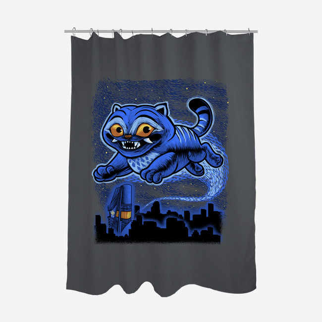 Sky Puff Tiger-None-Polyester-Shower Curtain-Astrobot Invention