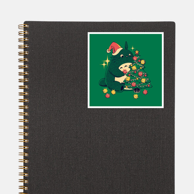 Forest Christmas Night-None-Glossy-Sticker-PopCultureWizard