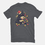 Forest Christmas Night-Womens-Fitted-Tee-PopCultureWizard