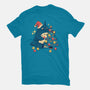 Forest Christmas Night-Womens-Fitted-Tee-PopCultureWizard