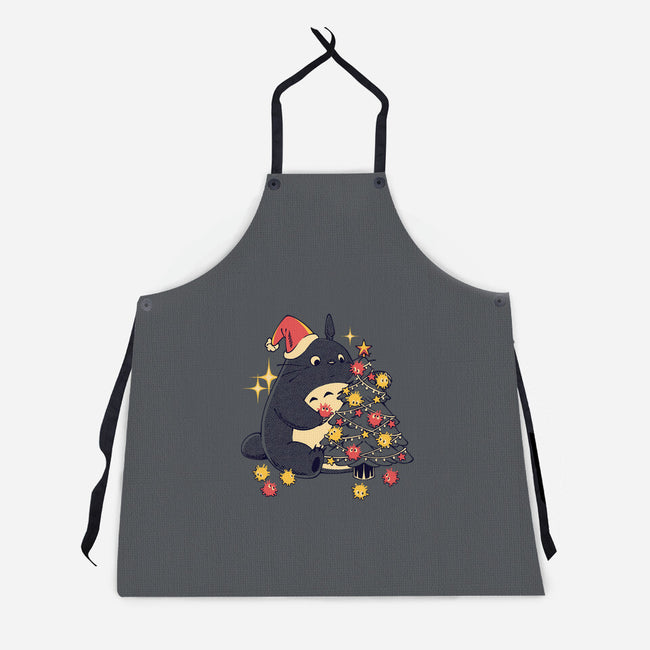 Forest Christmas Night-Unisex-Kitchen-Apron-PopCultureWizard