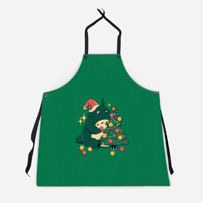 Forest Christmas Night-Unisex-Kitchen-Apron-PopCultureWizard