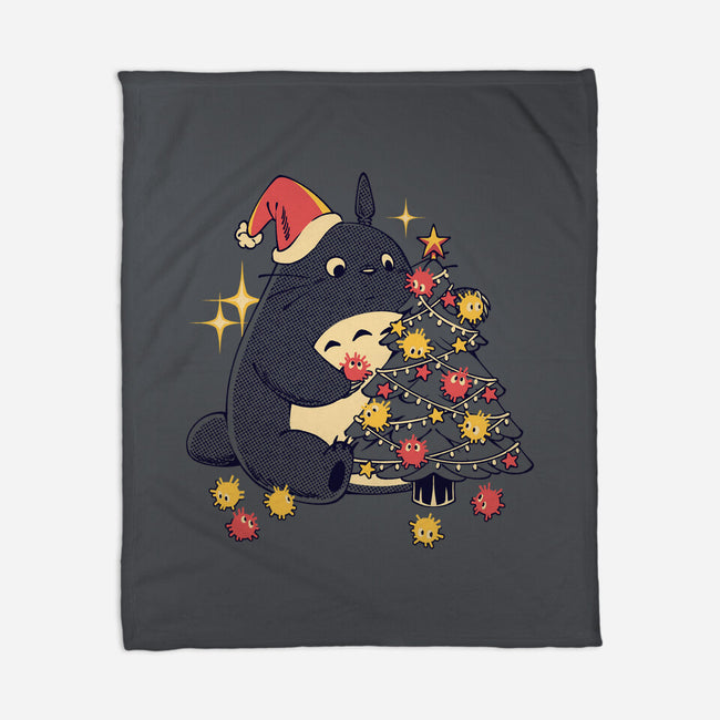 Forest Christmas Night-None-Fleece-Blanket-PopCultureWizard