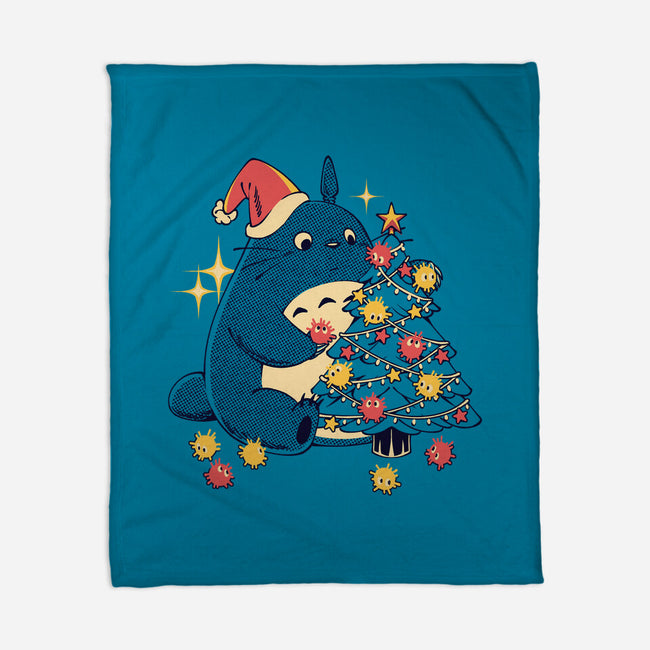 Forest Christmas Night-None-Fleece-Blanket-PopCultureWizard