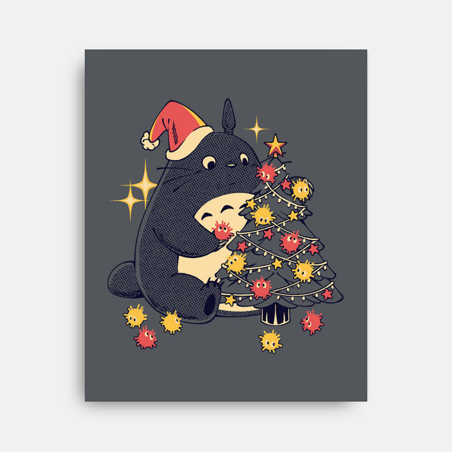 Forest Christmas Night-None-Stretched-Canvas-PopCultureWizard