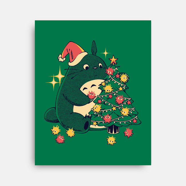 Forest Christmas Night-None-Stretched-Canvas-PopCultureWizard