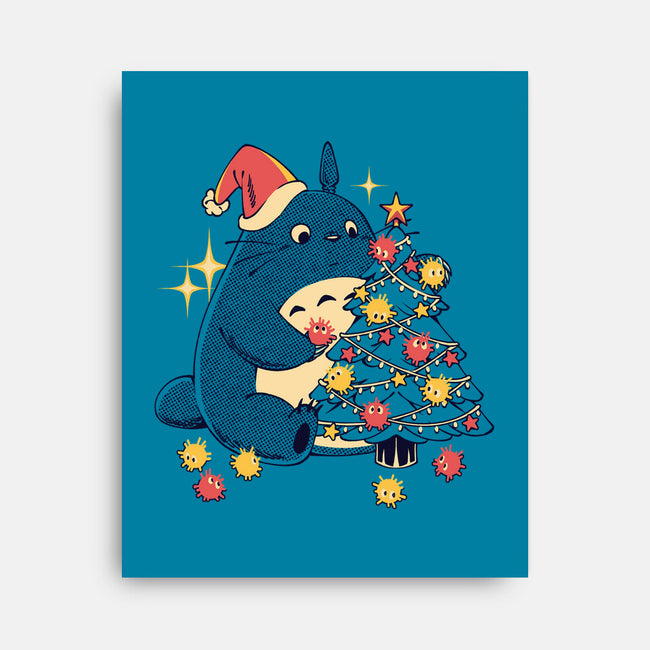 Forest Christmas Night-None-Stretched-Canvas-PopCultureWizard