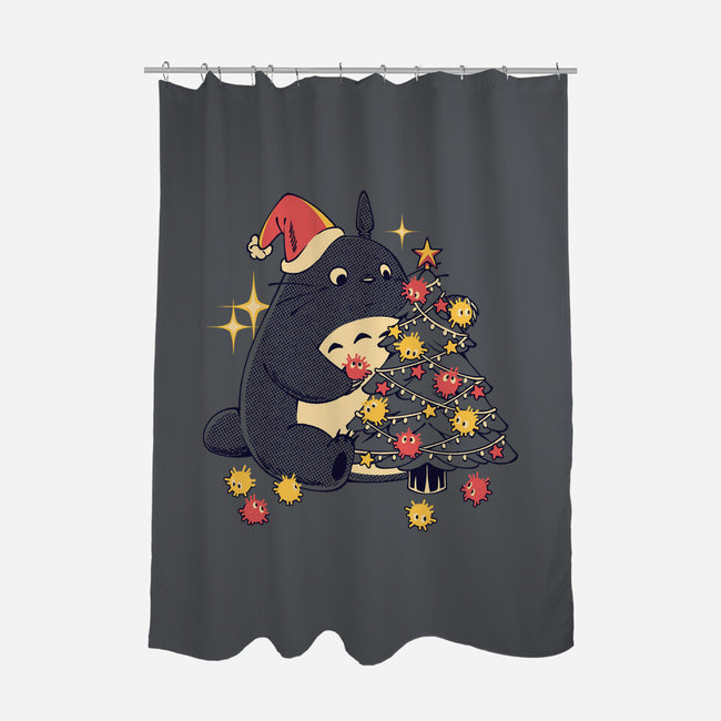 Forest Christmas Night-None-Polyester-Shower Curtain-PopCultureWizard