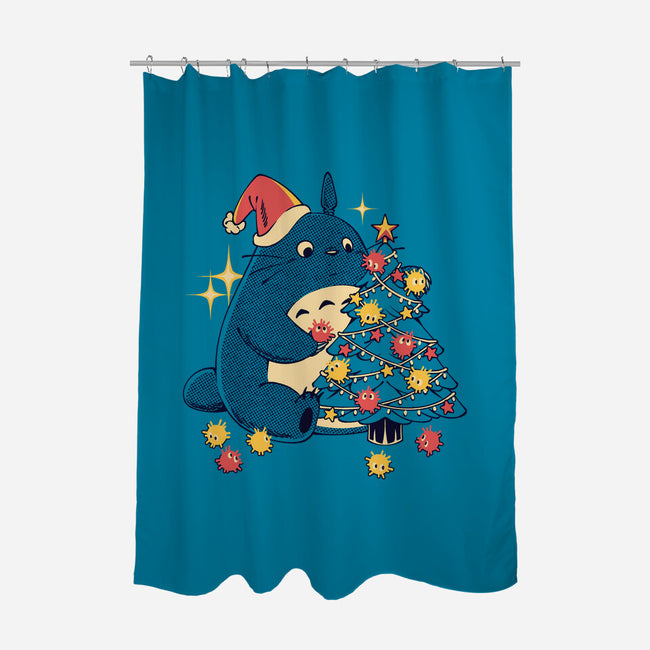 Forest Christmas Night-None-Polyester-Shower Curtain-PopCultureWizard