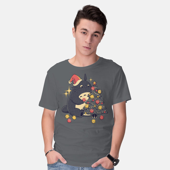 Forest Christmas Night-Mens-Basic-Tee-PopCultureWizard