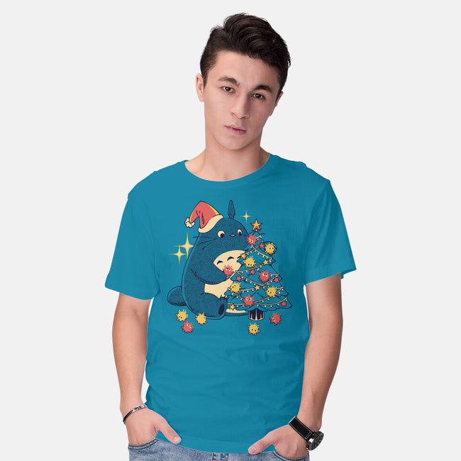 Forest Christmas Night-Mens-Basic-Tee-PopCultureWizard