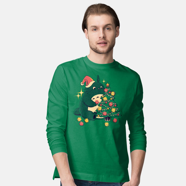 Forest Christmas Night-Mens-Long Sleeved-Tee-PopCultureWizard