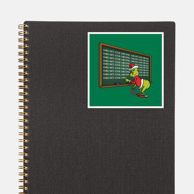 Grinch Detention-None-Glossy-Sticker-Barbadifuoco