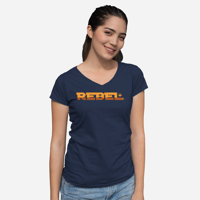The Rebel Fighter-Womens-V-Neck-Tee-pigboom