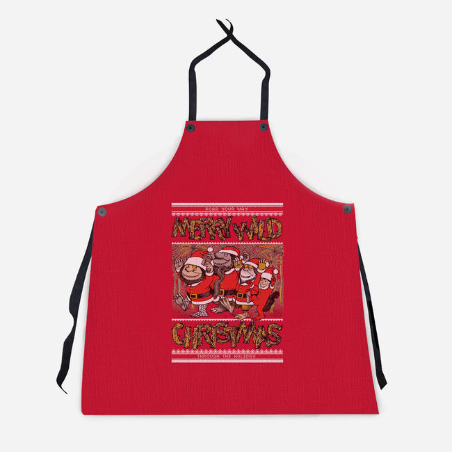 Merry Wild Christmas-Unisex-Kitchen-Apron-Arinesart