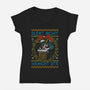 Silent Night Midnight Bite-Womens-V-Neck-Tee-Arinesart