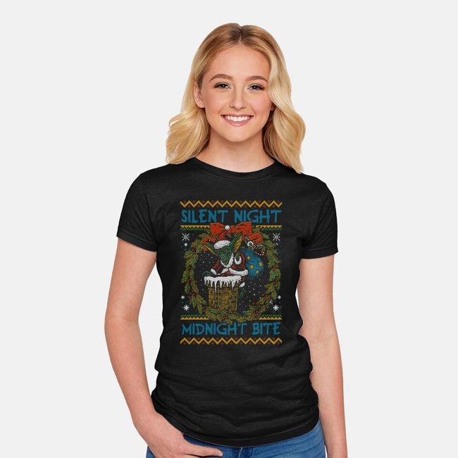 Silent Night Midnight Bite-Womens-Fitted-Tee-Arinesart