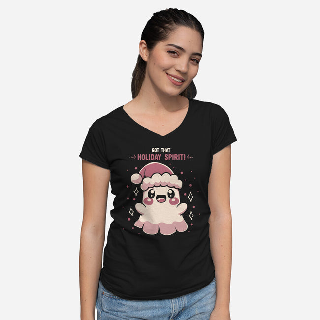 Got That Holiday Spirit-Womens-V-Neck-Tee-TechraNova