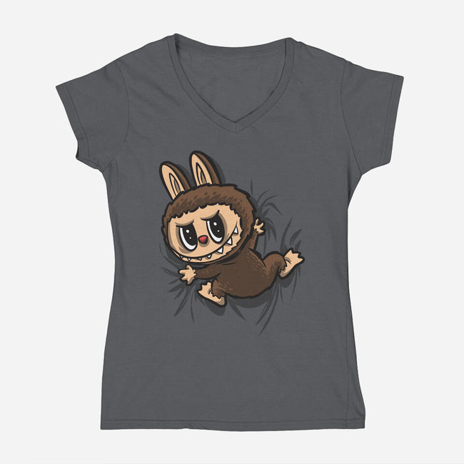My Portable Monster-Womens-V-Neck-Tee-zascanauta