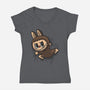 My Portable Monster-Womens-V-Neck-Tee-zascanauta
