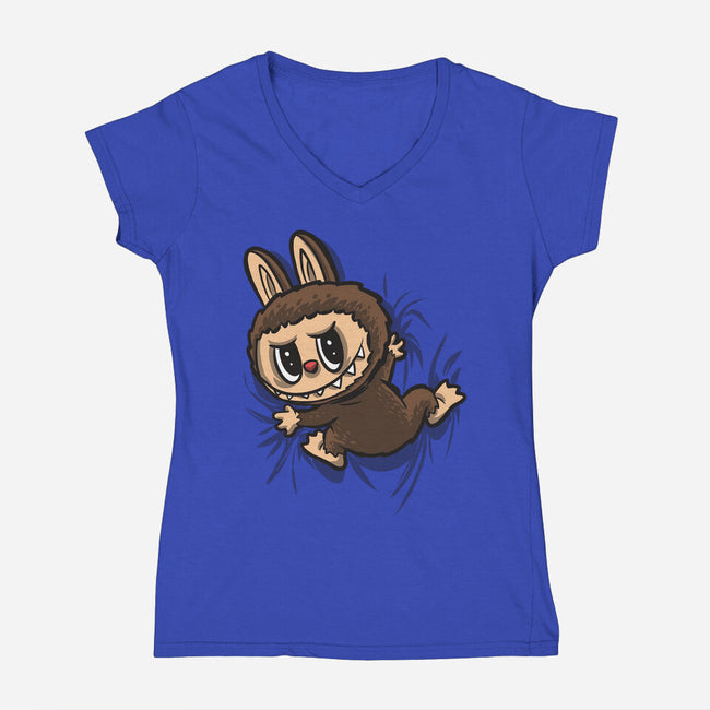 My Portable Monster-Womens-V-Neck-Tee-zascanauta
