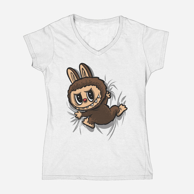 My Portable Monster-Womens-V-Neck-Tee-zascanauta