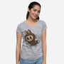 My Portable Monster-Womens-V-Neck-Tee-zascanauta