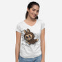 My Portable Monster-Womens-V-Neck-Tee-zascanauta