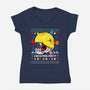 Xmas Eater-Womens-V-Neck-Tee-spoilerinc