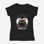 Hoshi Neko-Womens-V-Neck-Tee-naomori