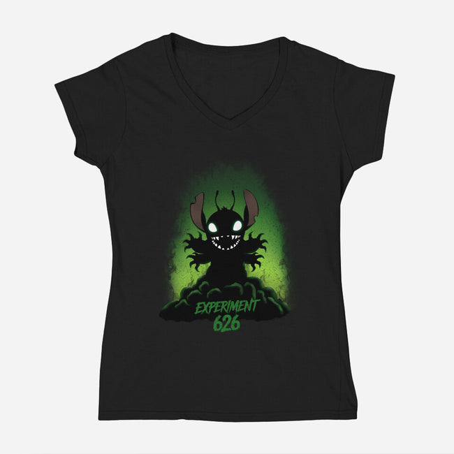Experiment 626 Stitch-Womens-V-Neck-Tee-MaxoArt