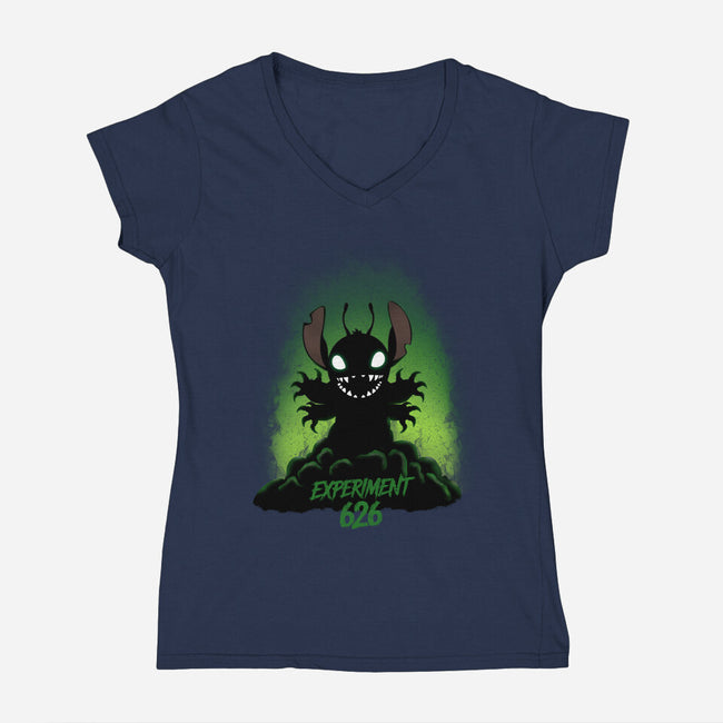 Experiment 626 Stitch-Womens-V-Neck-Tee-MaxoArt