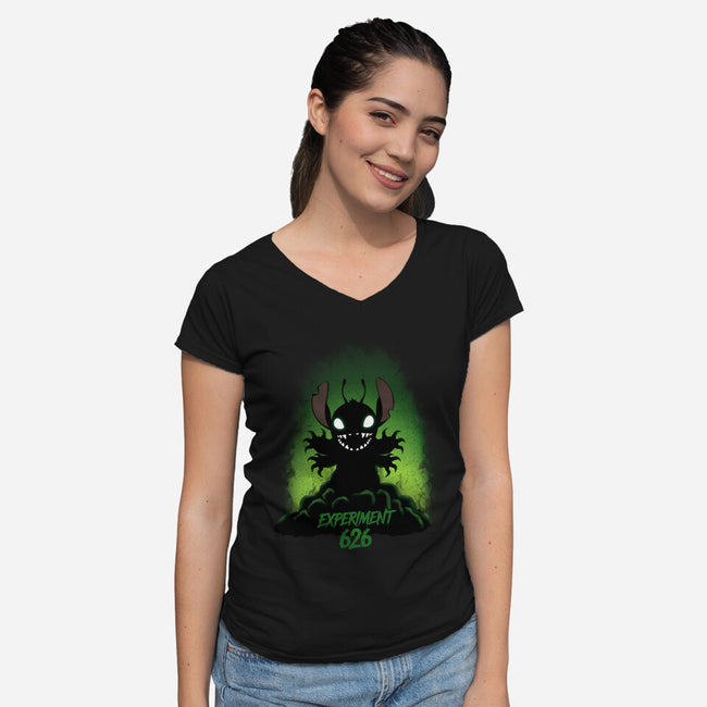 Experiment 626 Stitch-Womens-V-Neck-Tee-MaxoArt