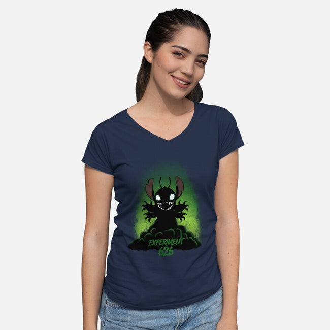 Experiment 626 Stitch-Womens-V-Neck-Tee-MaxoArt