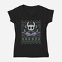 Hallownest Grubs Ugly Sweater-Womens-V-Neck-Tee-LAGELANTEE