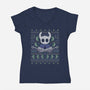Hallownest Grubs Ugly Sweater-Womens-V-Neck-Tee-LAGELANTEE